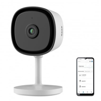 Cámara interior inteligente con sensor de imagen Full HD 1080p, alimentación 5 V, Wi-Fi y compatible con Tuya, color blanco