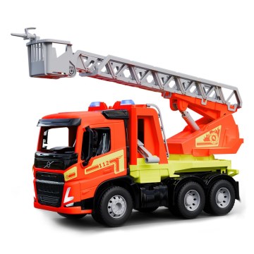Camión de bomberos Volvo con escalera de 48 cm, color naranja