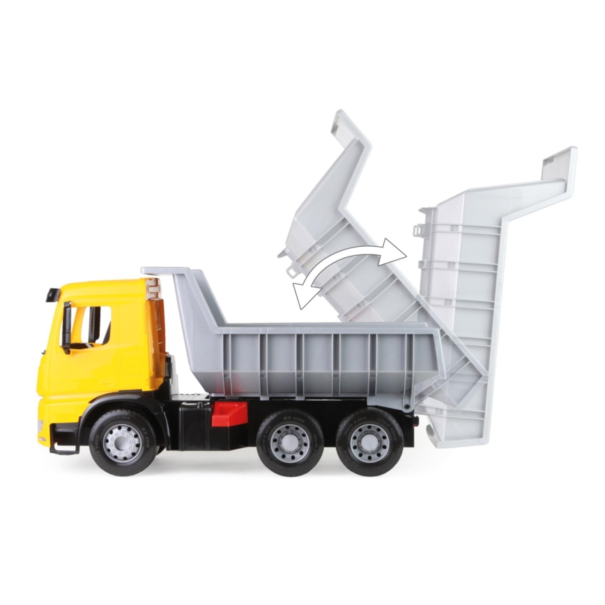 Camión volquete Mercedes GIGA TRUCKS 65 cm amarillo/gris