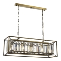 Candelabro con cadena CRYSTALLINE 4xE27/6W/230V, acabado en bronce