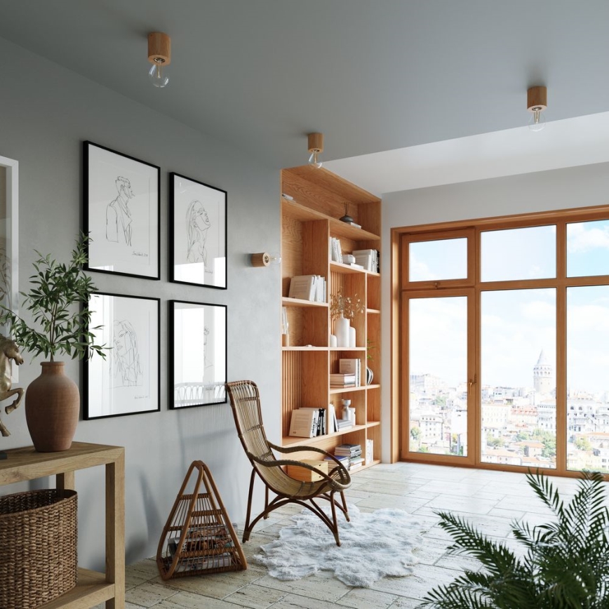 Ceiling Lámpara SALGADO 1×E27/15W/230V Wood