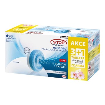 Ceresit - Tabletas para deshumidificador 2 en 1 AERO 360° 4x 450 g flores del prado