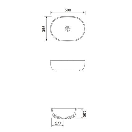 Cersanit K116-049 - Lavabo sobre encimera MODUO 35,5x50 cm cerámica/blanco brillante
