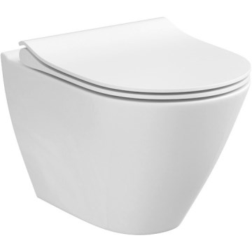 Cersanit K701-104 - Inodoro suspendido con asiento CITY OVAL cerámica/blanco