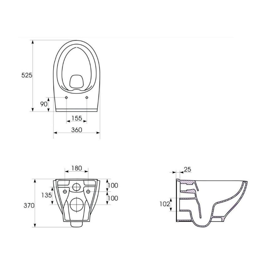 Cersanit K701-147 - Inodoro suspendido con asiento SAVIO cerámica/blanco