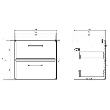 Cersanit S1021-003 - Mueble de baño suspendido bajo lavabo MILLE 60x45 cm color menta