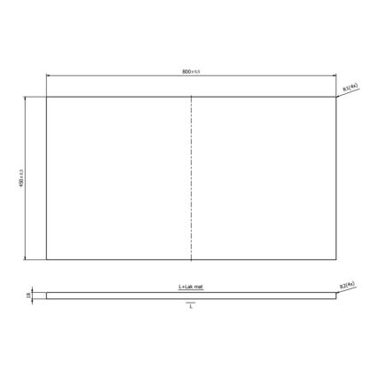 Cersanit S1021-014 - Encimera para muebles de lavabo MILLE 80x45 cm negra