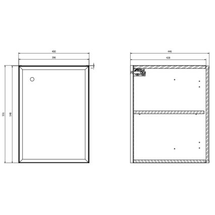 Cersanit S1022-001 - Mueble de baño suspendido MILLE 40x45 cm, color menta
