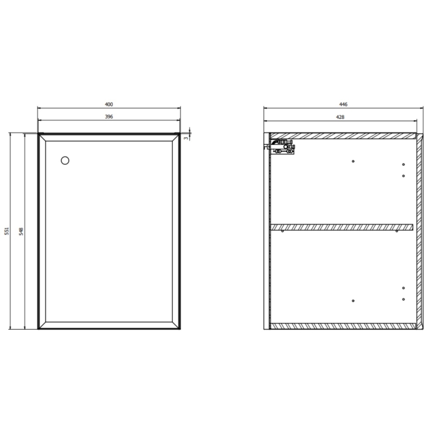 Cersanit S1022-001 - Mueble de baño suspendido MILLE 40x45 cm, color menta