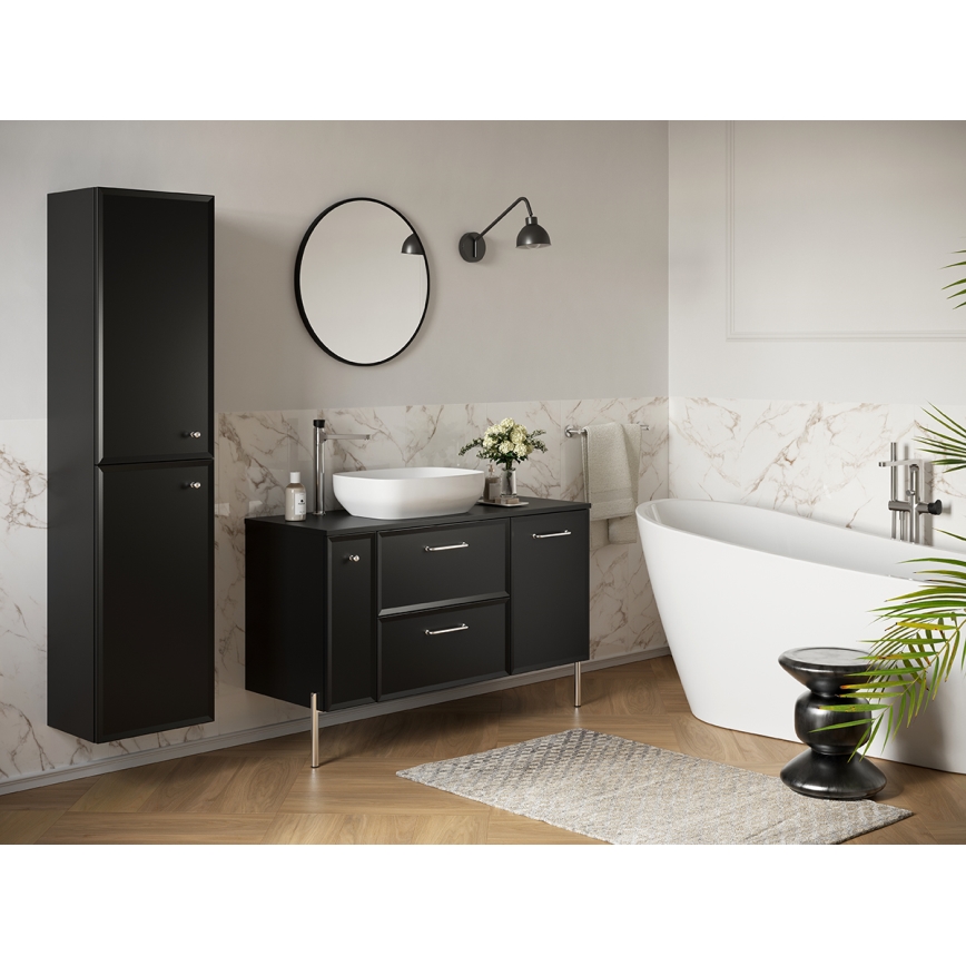 Cersanit S1022-007 - Mueble de baño suspendido MILLE 20x45 cm negro mate