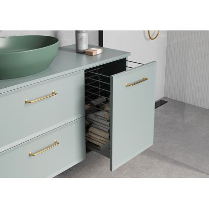 Cersanit S1022-010 - Mueble de baño suspendido con cesta para la colada MILLE 40x55x45 cm verde menta
