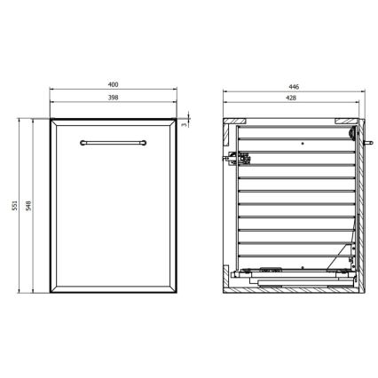 Cersanit S1022-010 - Mueble de baño suspendido con cesta para la colada MILLE 40x55x45 cm verde menta
