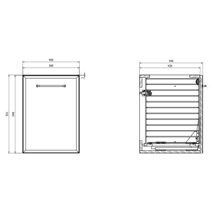 Cersanit S1022-011 - Mueble de baño suspendido con cesta para la colada MILLE 40x55x45 cm blanco
