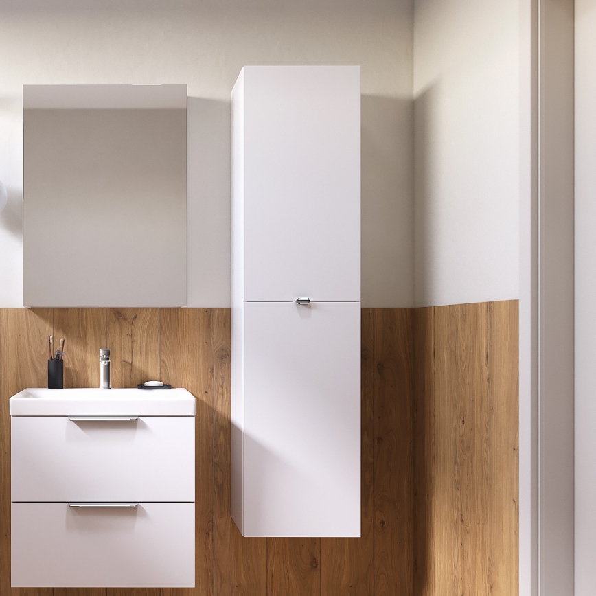 Cersanit S598-050-DSM - Mueble de baño suspendido MALIKA 160x40 cm blanco brillante
