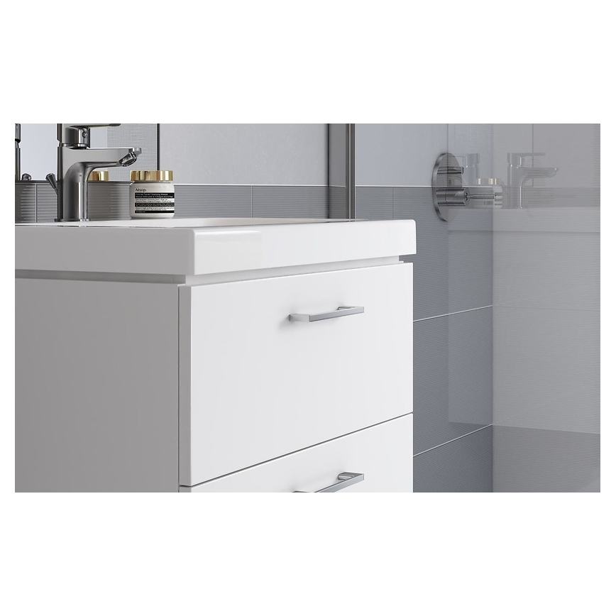 Cersanit S801-142-DSM - Mueble de baño suspendido con lavabo LARA CITY, 60 x 45 cm, blanco