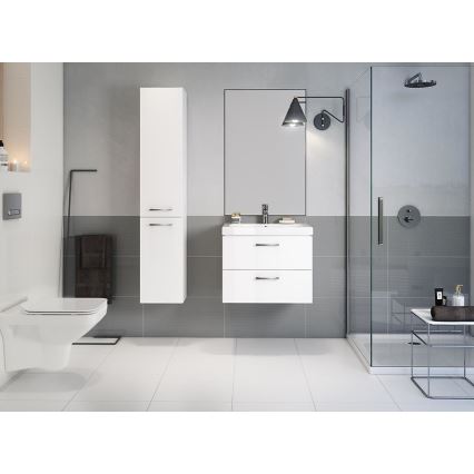 Cersanit S801-149-DSM - Mueble de baño suspendido con lavabo LARA 80x45 cm blanco