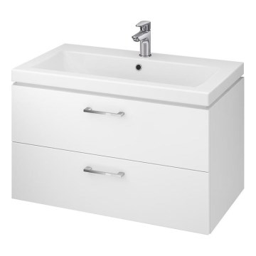 Cersanit S801-149-DSM - Mueble de baño suspendido con lavabo LARA 80x46x45 cm blanco