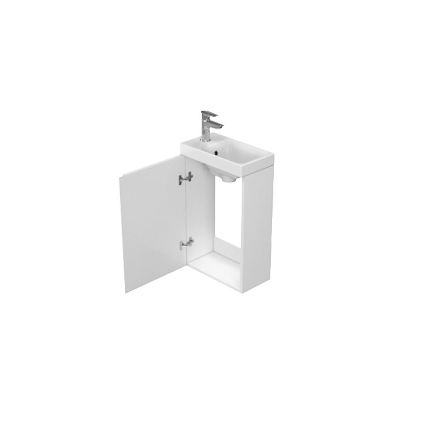 Cersanit S801-218-DSM - Mueble de baño suspendido con lavabo MODUO SLIM 40x22 cm, blanco brillante