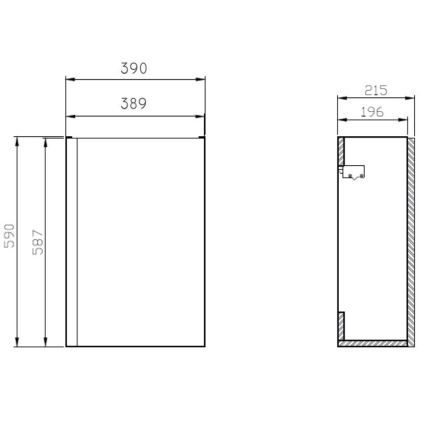 Cersanit S801-218-DSM - Mueble de baño suspendido con lavabo MODUO SLIM 40x22 cm, blanco brillante