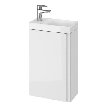 Cersanit S801-218-DSM - Mueble de baño suspendido con lavabo MODUO SLIM 40x22 cm, blanco brillante