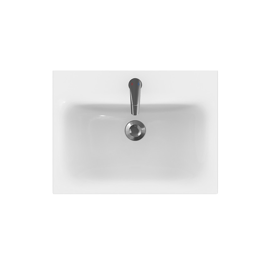Cersanit S801-223-DSM - Mueble de baño suspendido con lavabo MODUO 60x57x45 cm blanco brillante