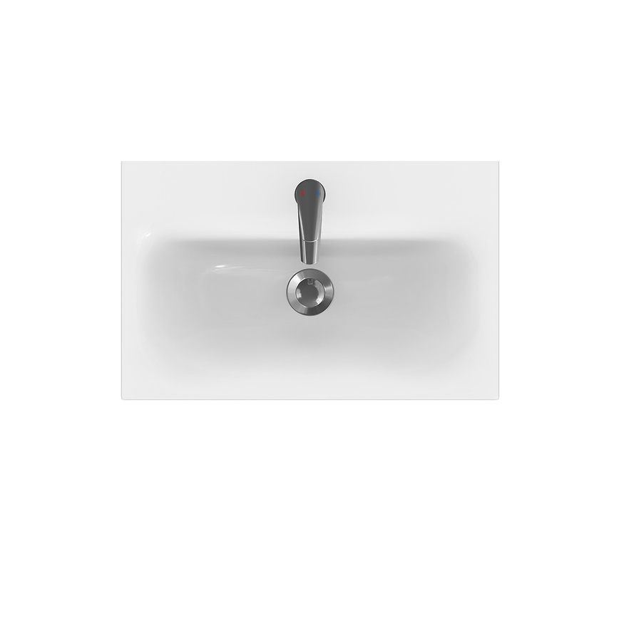 Cersanit S801-227-DSM - Mueble de baño suspendido con lavabo MODUO SLIM 60x57x38 cm blanco brillante