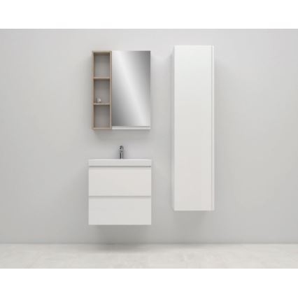 Cersanit S801-229-DSM - Mueble de baño suspendido con lavabo MODUO SLIM 50x35 cm blanco brillante