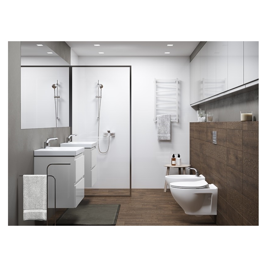 Cersanit S801-229-DSM - Mueble de baño suspendido con lavabo MODUO SLIM 50x35 cm blanco brillante