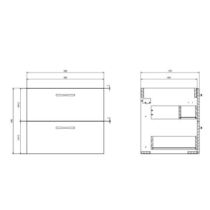 Cersanit S801-309-DSM - Mueble de baño suspendido con lavabo NIKO 60x45 cm blanco