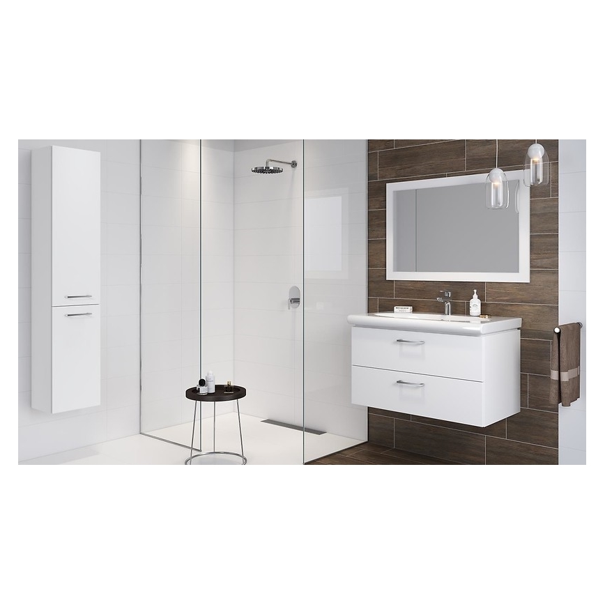 Cersanit S801-338-DSM - Mueble de baño suspendido con lavabo LARA 80x45 cm blanco