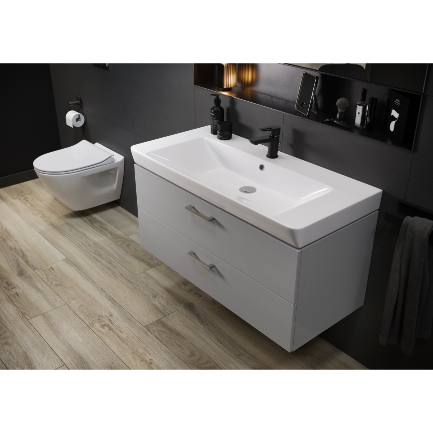Cersanit S801-338-DSM - Mueble de baño suspendido con lavabo LARA 80x46x45 cm blanco