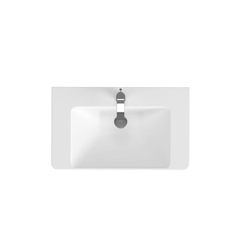 Cersanit S801-338-DSM - Mueble de baño suspendido con lavabo LARA 80x46x45 cm blanco