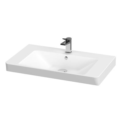 Cersanit S801-338-DSM - Mueble de baño suspendido con lavabo LARA 80x46x45 cm blanco