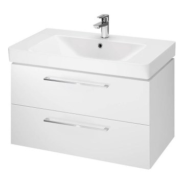 Cersanit S801-338-DSM - Mueble de baño suspendido con lavabo LARA 80x46x45 cm blanco