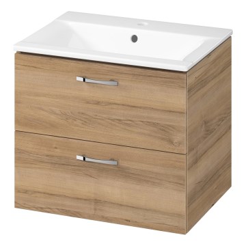 Cersanit S801-457 - Mueble de baño suspendido con lavabo NIKO 60x45 cm nogal