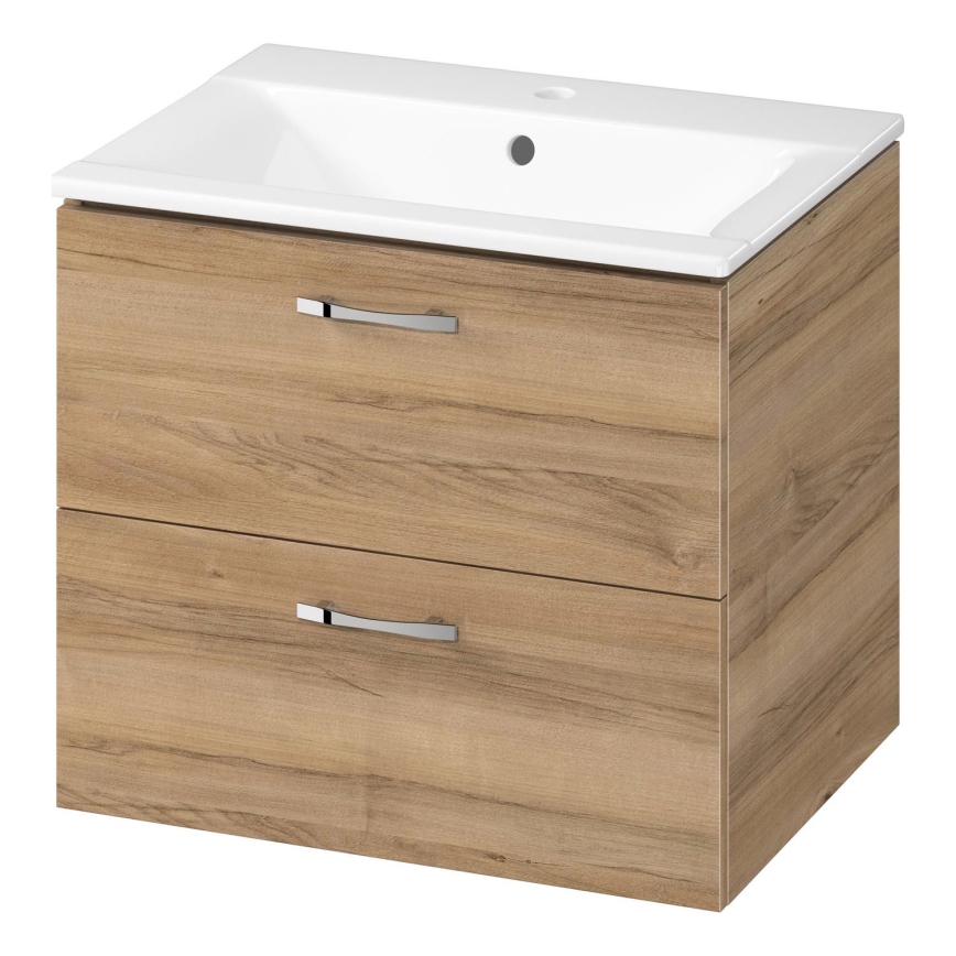 Cersanit S801-457 - Mueble de baño suspendido con lavabo NIKO 60x45 cm nogal