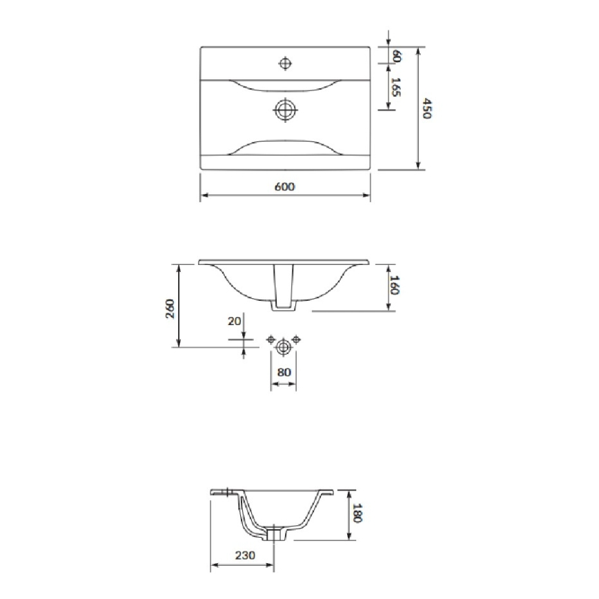 Cersanit S801-457 - Mueble de baño suspendido con lavabo NIKO 60x45 cm nogal