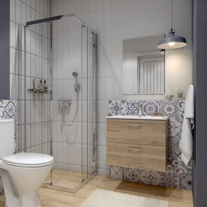 Cersanit S801-458 - Mueble de baño suspendido con lavabo NIKO 50x40 cm nogal