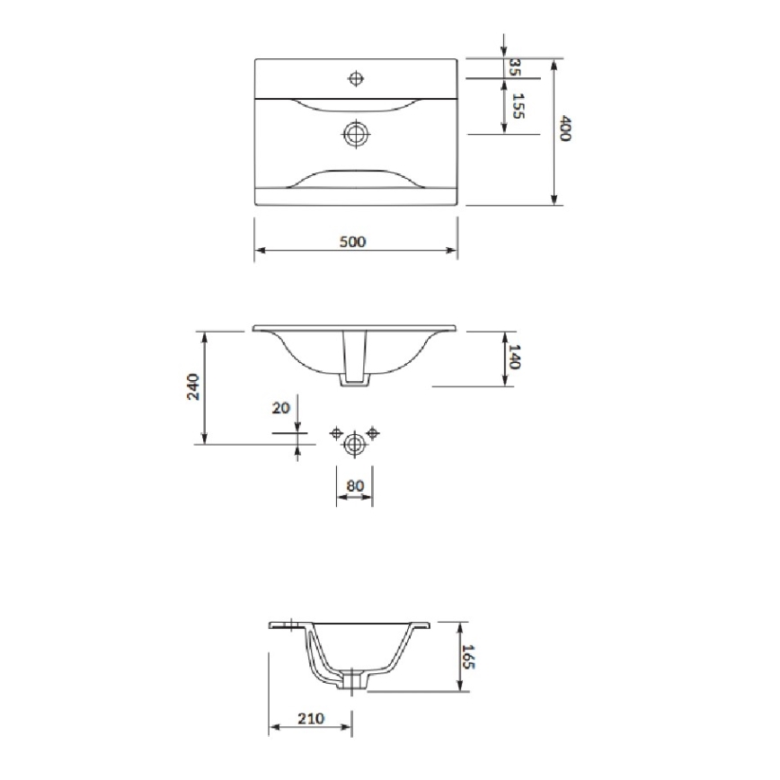 Cersanit S801-458 - Mueble de baño suspendido con lavabo NIKO 50x40 cm nogal