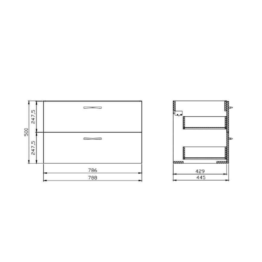 Cersanit S801-538 - Mueble de baño suspendido con lavabo NIKO 80x50x45 cm blanco