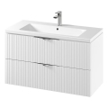 Cersanit S801-542 - Mueble de baño suspendido con lavabo TIRSO, 100 x 60 x 45 cm, blanco