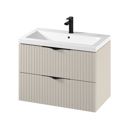 Cersanit S801-543 - Mueble de baño suspendido con lavabo TIRSO 80x45 cm beige