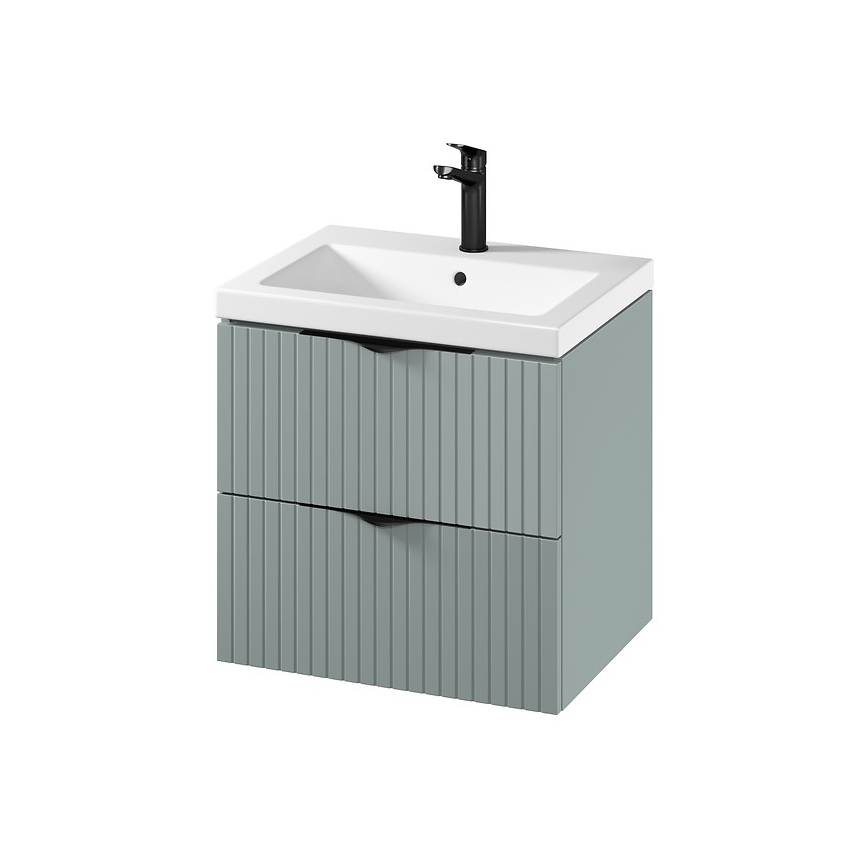 Cersanit S801-544 - Mueble de baño suspendido con lavabo integrado TIRSO 60x45 cm, verde menta