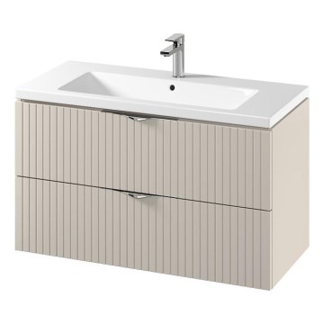 Cersanit S801-548 - Mueble de baño suspendido con lavabo TIRSO 100 x 60 x 45 cm beige