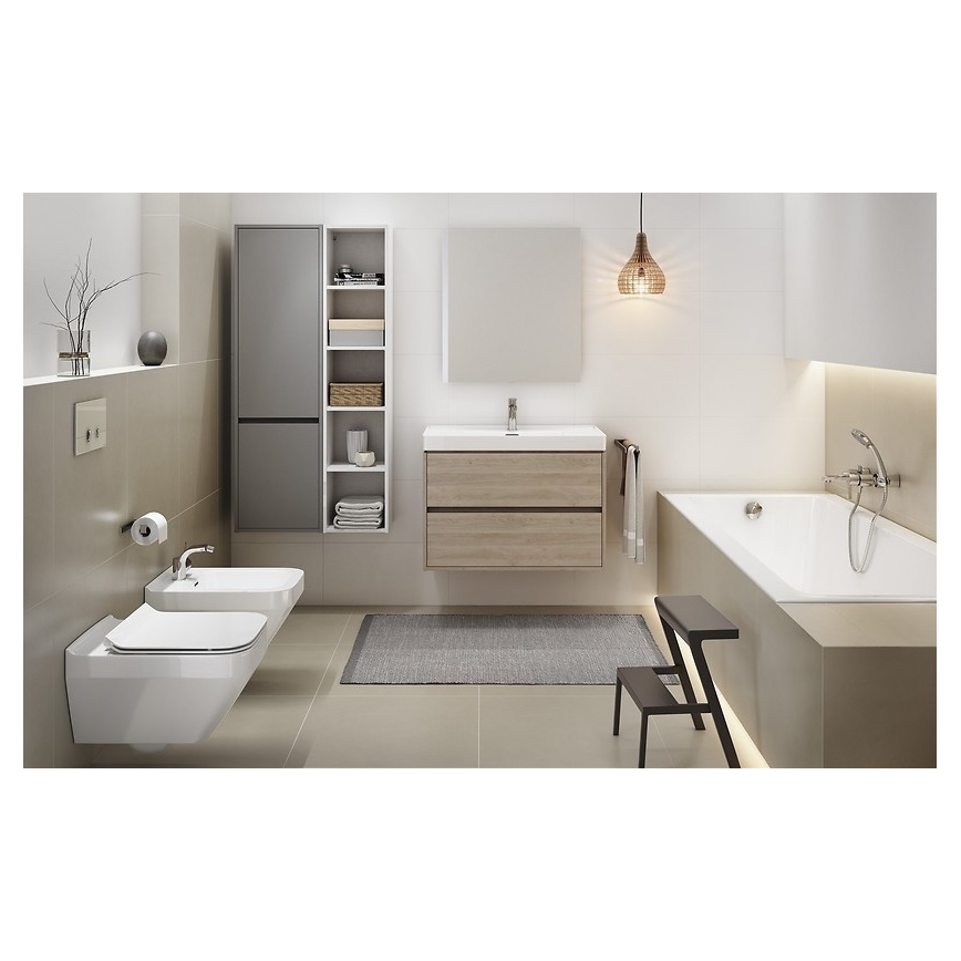 Cersanit S924-008 - Mueble de baño suspendido bajo lavabo CREA 60x54x45 cm, roble