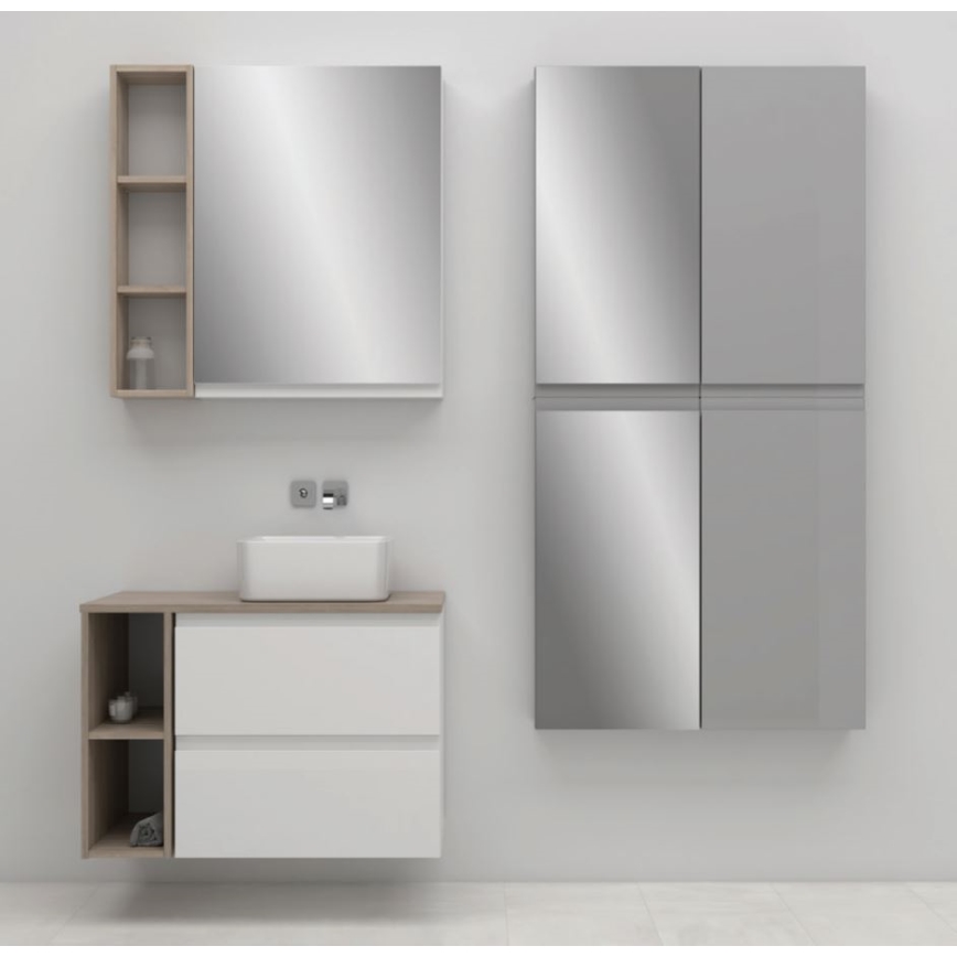 Cersanit S929-018 - Mueble de baño con espejo MODUO 80x59,5 cm
