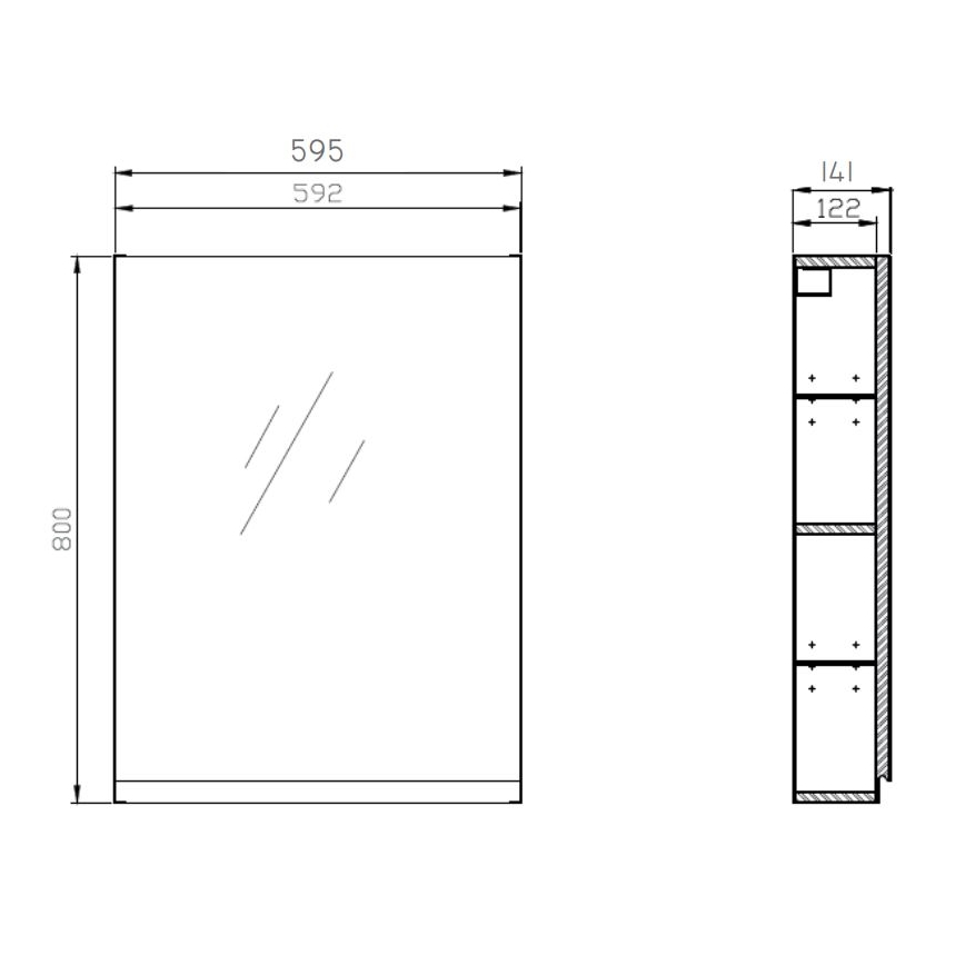 Cersanit S929-018 - Mueble de baño con espejo MODUO 80x59,5 cm