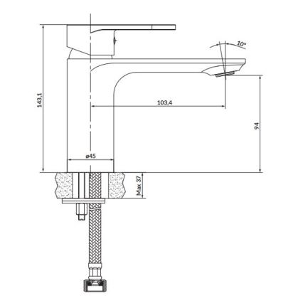 Cersanit S951-328 - Grifo de lavabo CREA 14,3 cm cromo brillante