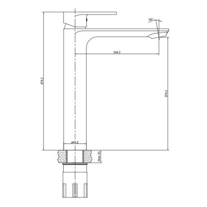 Cersanit S951-335 - Grifo de lavabo CREA 27,4 cm níquel