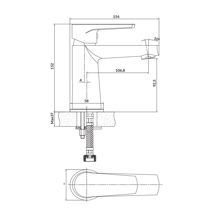 Cersanit S951-362 - Grifo de lavabo MODUO 15,2 cm cromo brillante